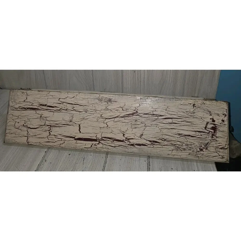 Vintage Heart Cut Out Wooden Wall Shelf White Washed Shabby Chic Pegs Heritage